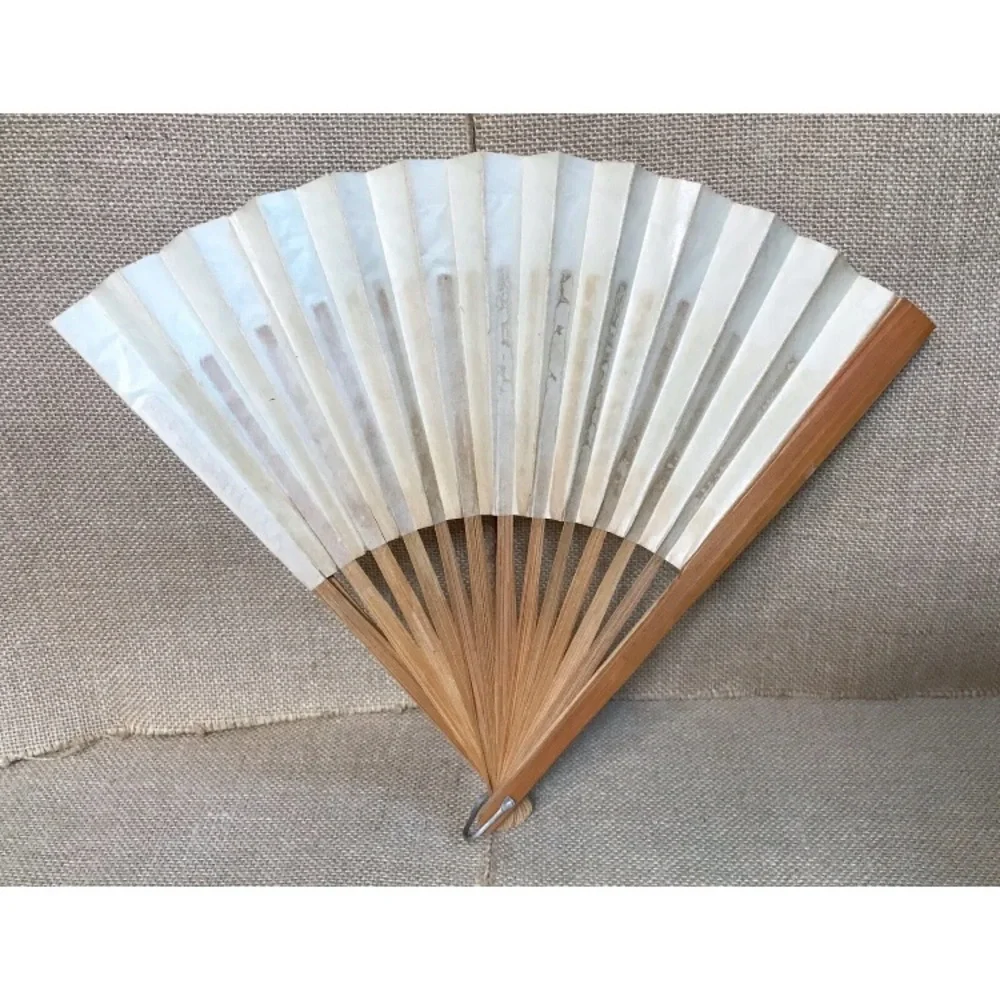 Vintage Asian Handheld Fan Chicken Hens Floral Decorative Cultural Boho